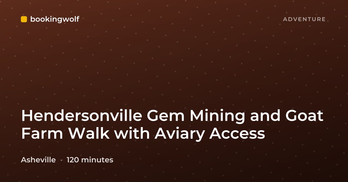 Hendersonville Gem Mining and Goat Farm Walk with Aviary Access