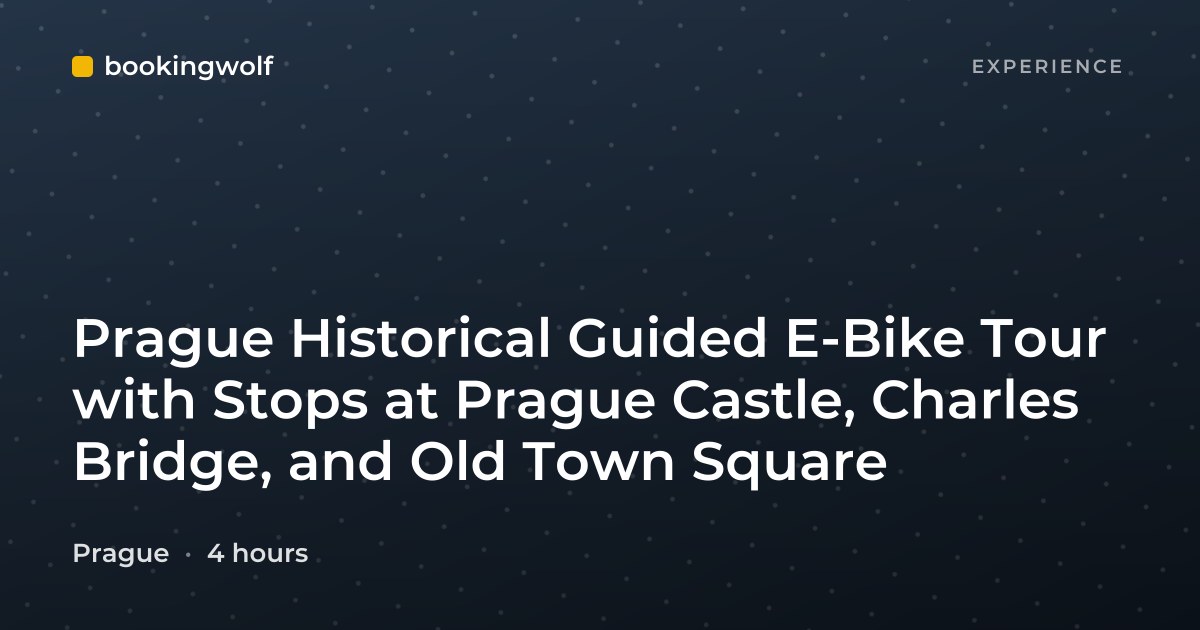Prague Historical Guided E-Bike Tour with Stops at Prague Castle, Charles Bridge, and Old Town Square