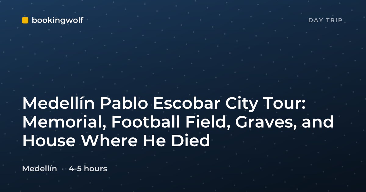 Medellín Pablo Escobar City Tour: Memorial, Football Field, Graves, and House Where He Died
