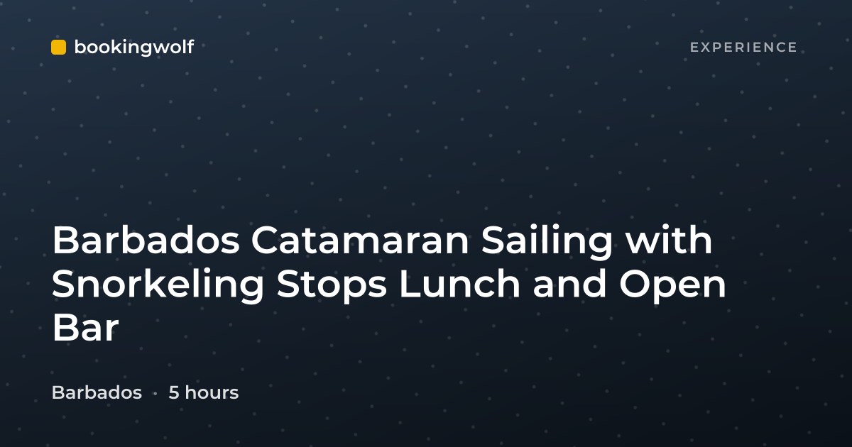 Barbados Catamaran Sailing with Snorkeling Stops Lunch and Open Bar