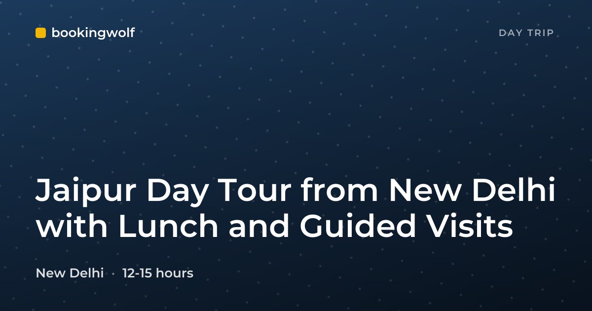 Jaipur Day Tour from New Delhi with Lunch and Guided Visits