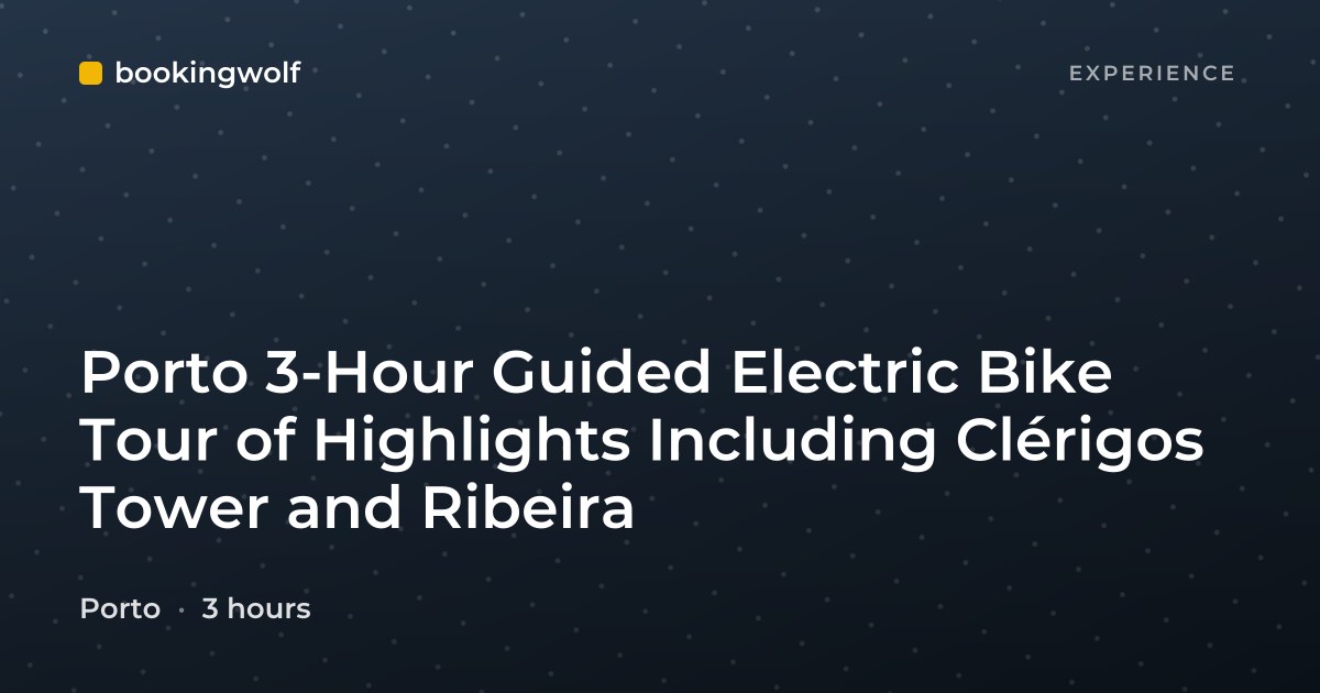 Porto 3-Hour Guided Electric Bike Tour of Highlights Including Clérigos Tower and Ribeira