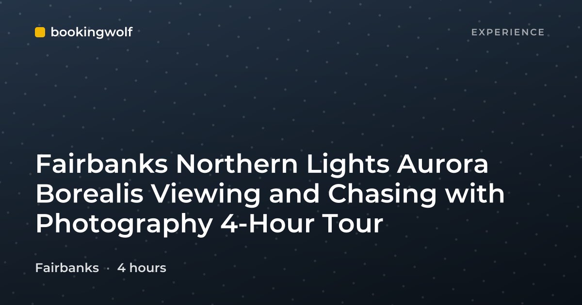 Fairbanks Northern Lights Aurora Borealis Viewing and Chasing with Photography 4-Hour Tour