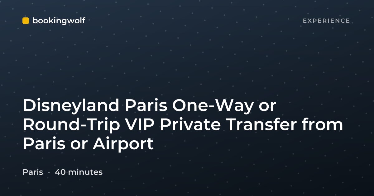 Disneyland Paris One-Way or Round-Trip VIP Private Transfer from Paris or Airport