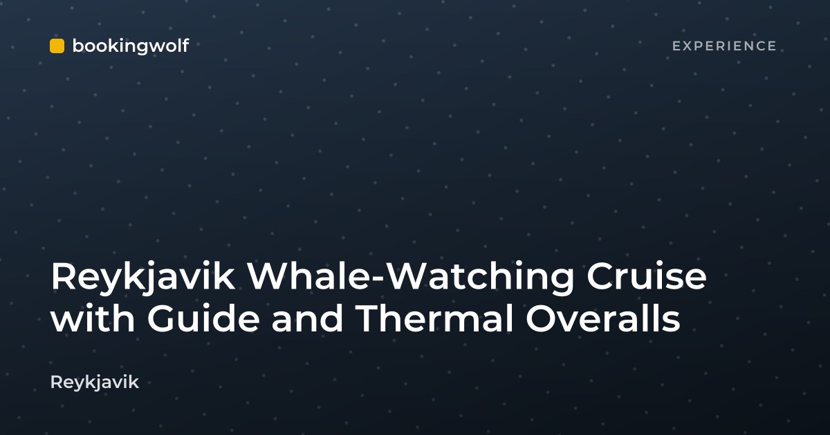 Reykjavik Whale-Watching Cruise with Guide and Thermal Overalls