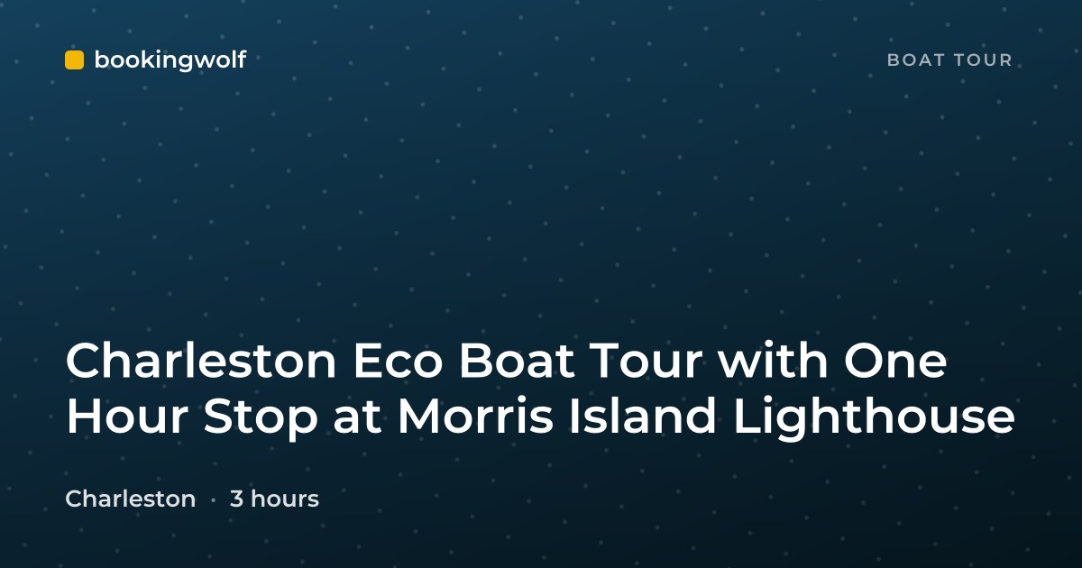 Charleston Eco Boat Tour with One Hour Stop at Morris Island Lighthouse