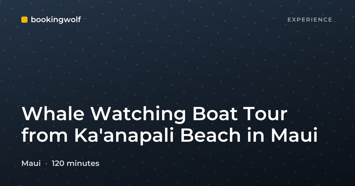Whale Watching Boat Tour from Ka'anapali Beach in Maui