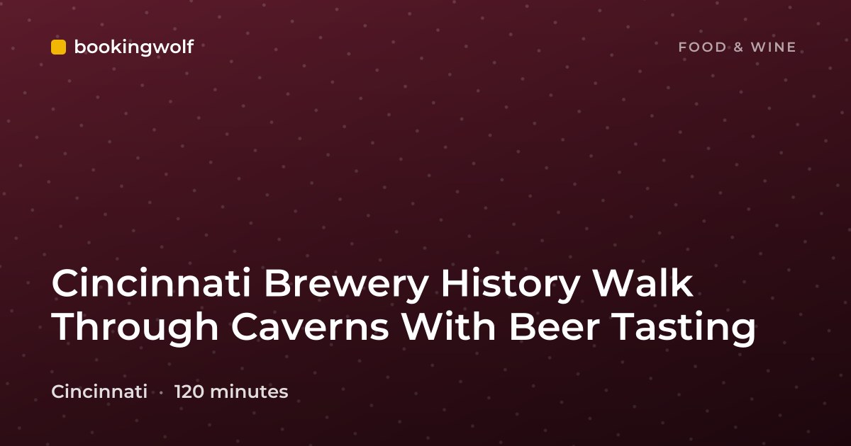 Cincinnati Brewery History Walk Through Caverns With Beer Tasting