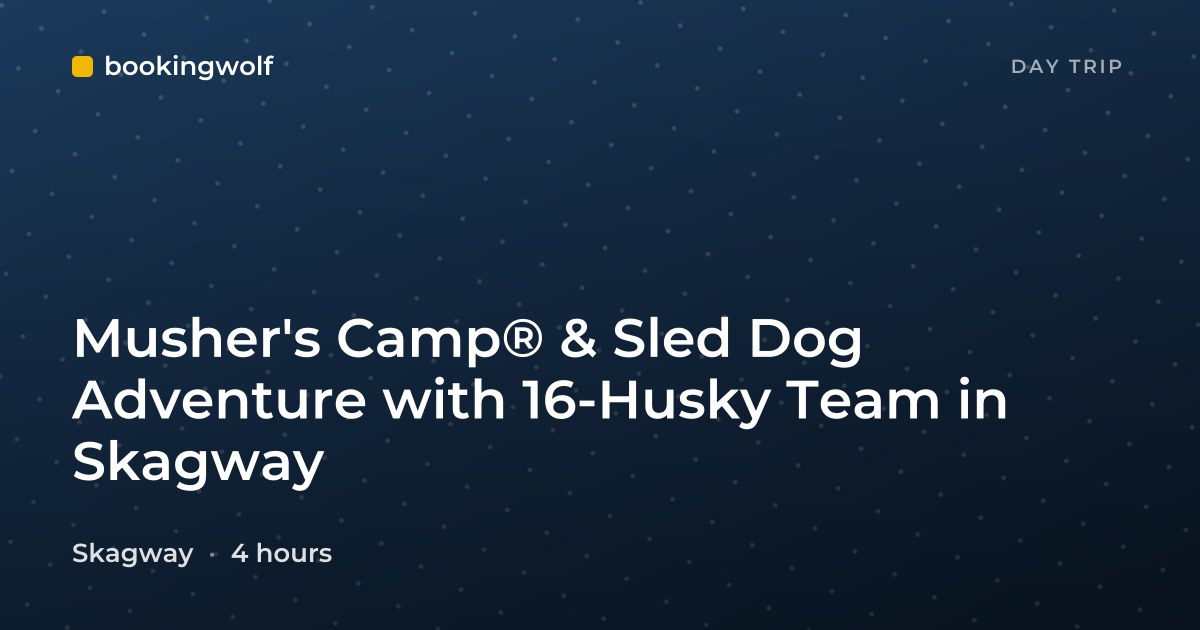 Musher's Camp® & Sled Dog Adventure with 16-Husky Team in Skagway