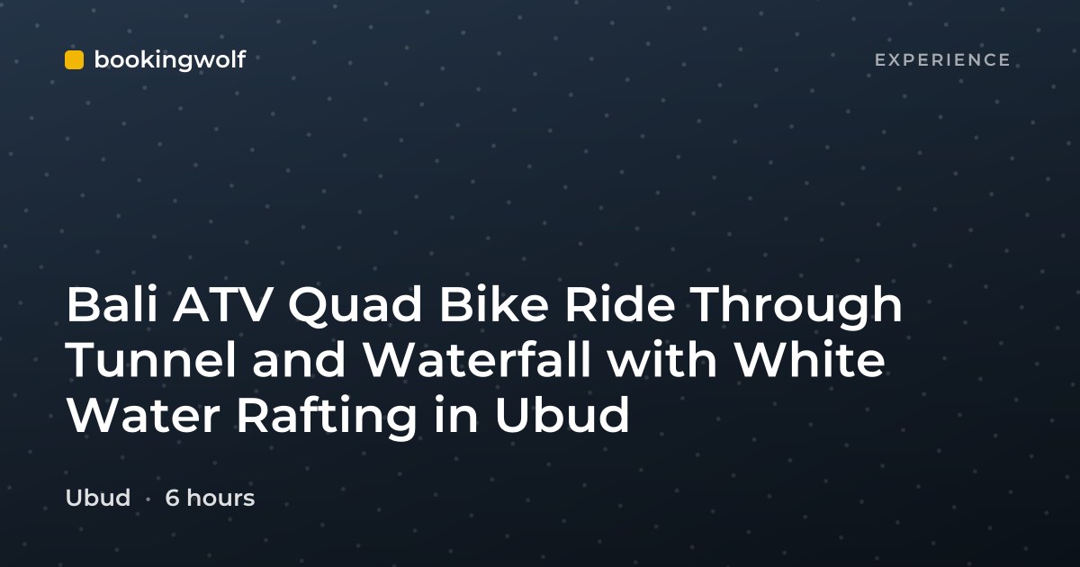 Bali ATV Quad Bike Ride Through Tunnel and Waterfall with White Water Rafting in Ubud