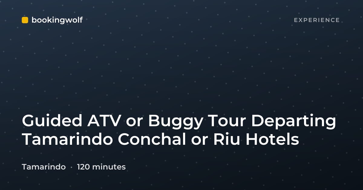 Guided ATV or Buggy Tour Departing Tamarindo Conchal or Riu Hotels