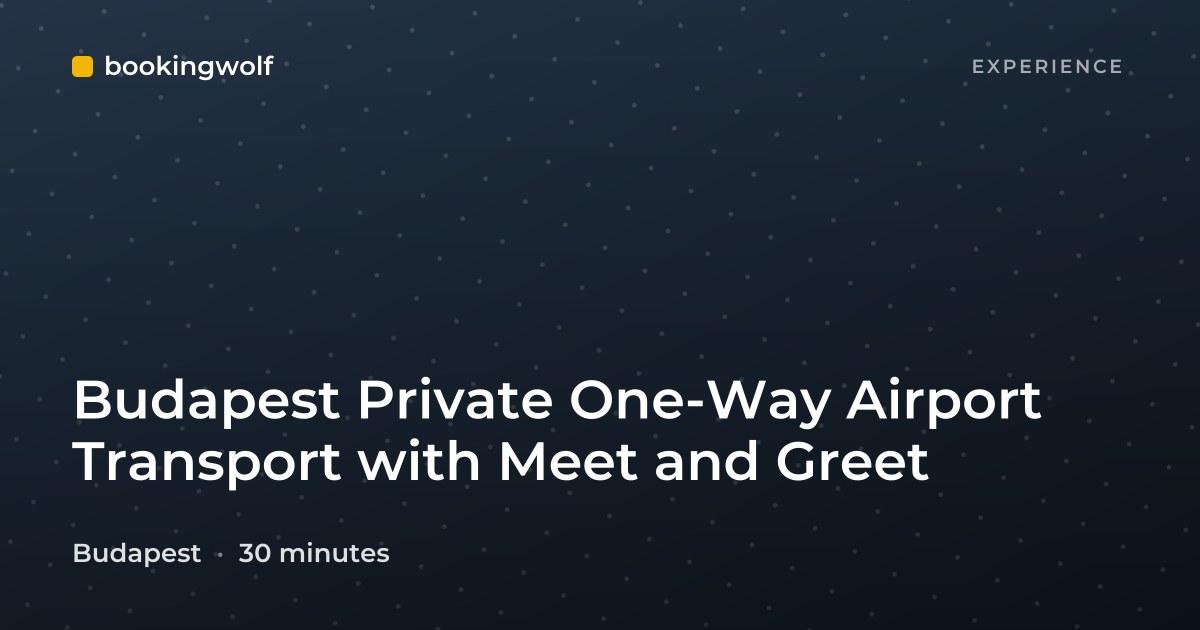 Budapest Private One-Way Airport Transport with Meet and Greet