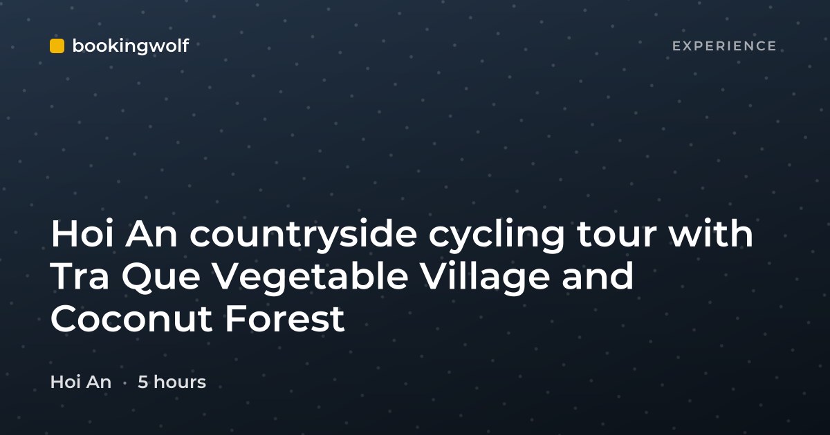 Hoi An countryside cycling tour with Tra Que Vegetable Village and Coconut Forest