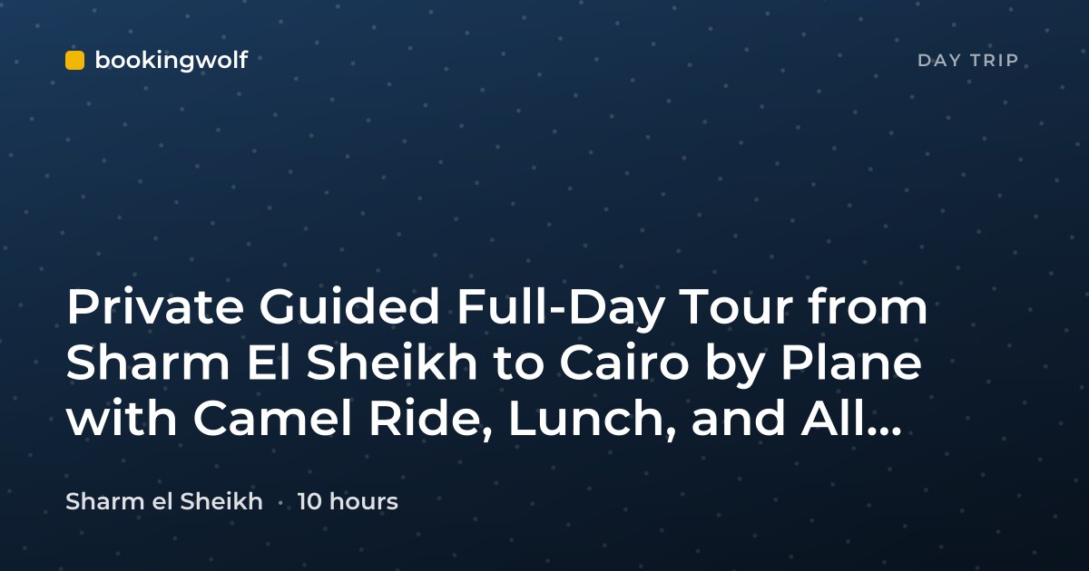 Private Guided Full-Day Tour from Sharm El Sheikh to Cairo by Plane with Camel Ride, Lunch, and All Entrance Fees