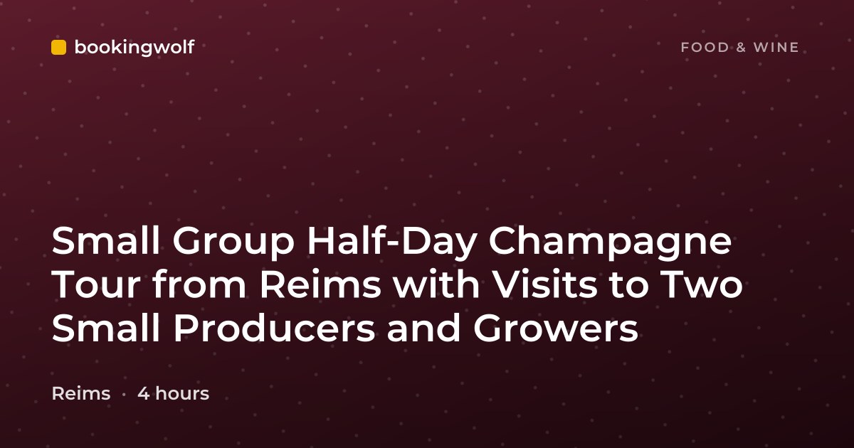 Small Group Half-Day Champagne Tour from Reims with Visits to Two Small Producers and Growers