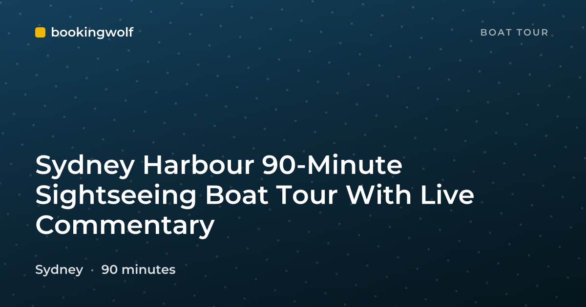 Sydney Harbour 90-Minute Sightseeing Boat Tour With Live Commentary