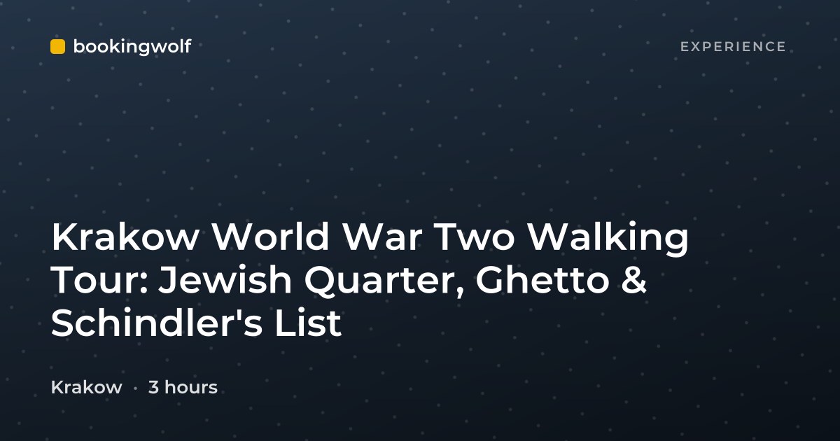 Krakow World War Two Walking Tour: Jewish Quarter, Ghetto & Schindler's List