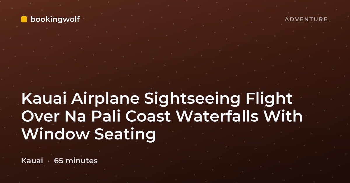 Kauai Airplane Sightseeing Flight Over Na Pali Coast Waterfalls With Window Seating