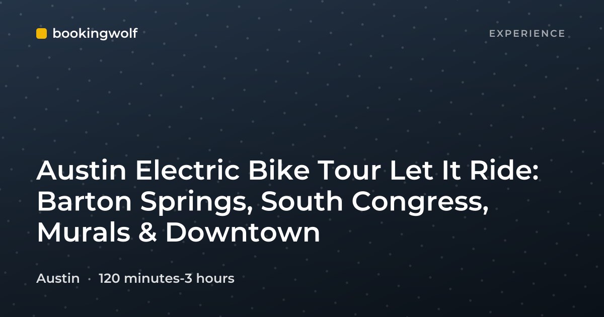 Austin Electric Bike Tour Let It Ride: Barton Springs, South Congress, Murals & Downtown
