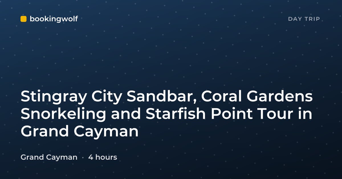 Stingray City Sandbar, Coral Gardens Snorkeling and Starfish Point Tour in Grand Cayman