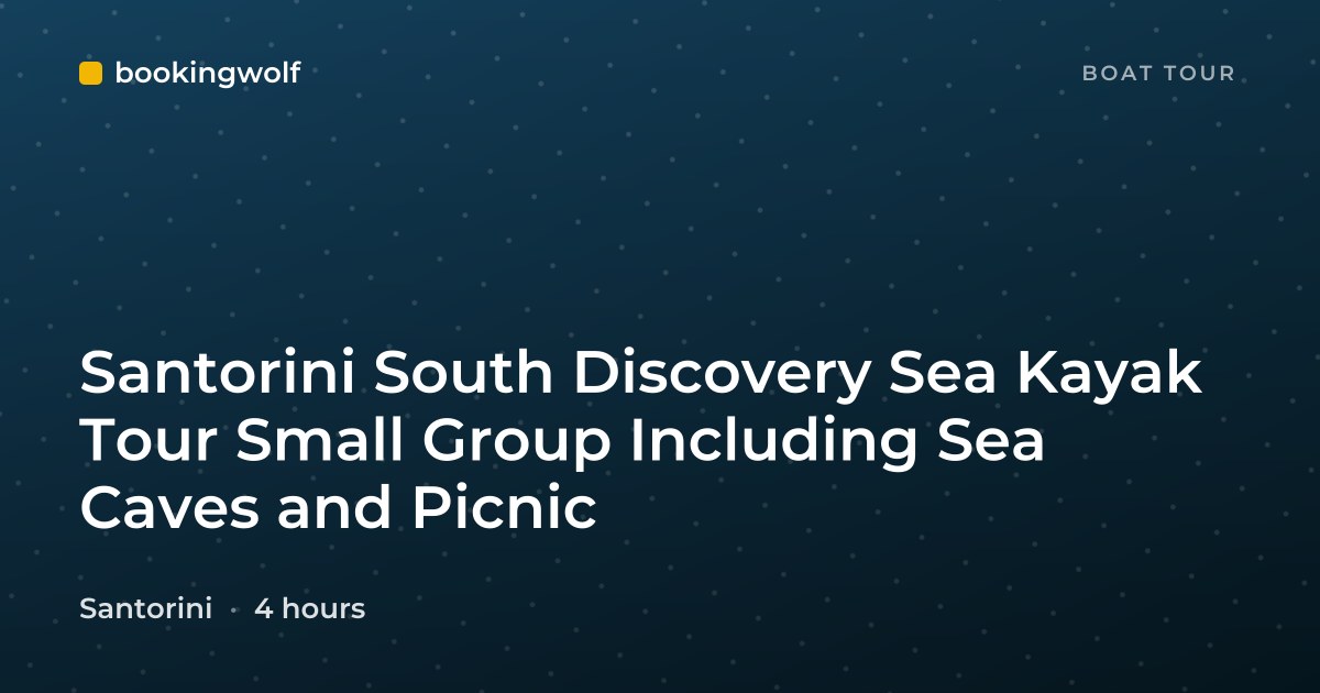 Santorini South Discovery Sea Kayak Tour Small Group Including Sea Caves and Picnic