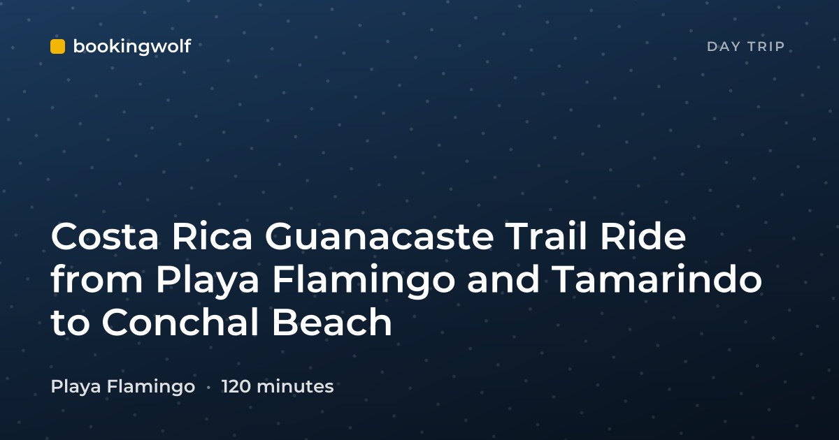 Costa Rica Guanacaste Trail Ride from Playa Flamingo and Tamarindo to Conchal Beach