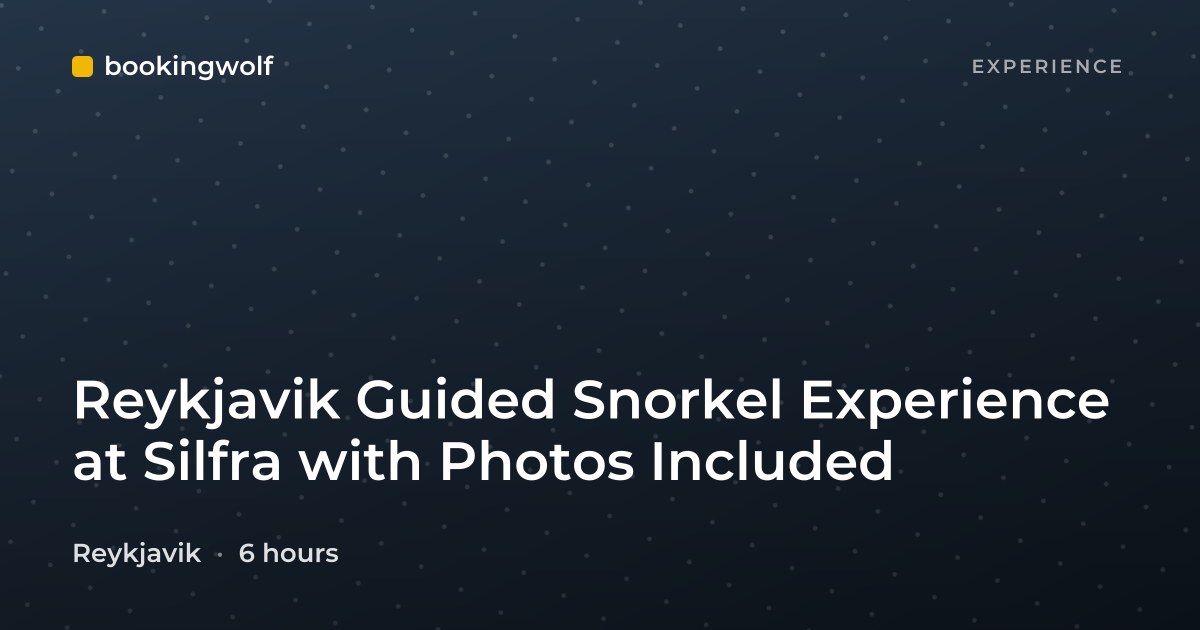 Reykjavik Guided Snorkel Experience at Silfra with Photos Included