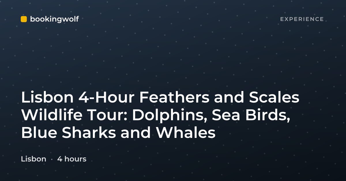 Lisbon 4-Hour Feathers and Scales Wildlife Tour: Dolphins, Sea Birds, Blue Sharks and Whales