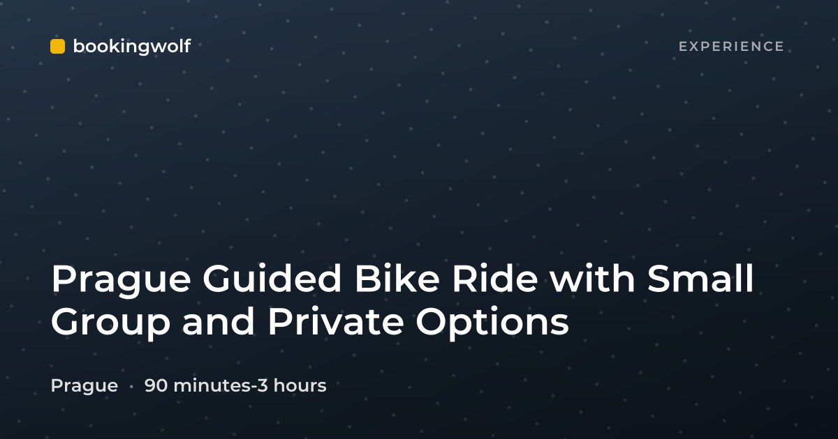 Prague Guided Bike Ride with Small Group and Private Options