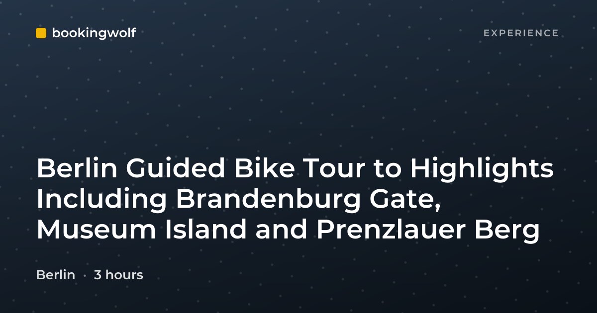 Berlin Guided Bike Tour to Highlights Including Brandenburg Gate, Museum Island and Prenzlauer Berg