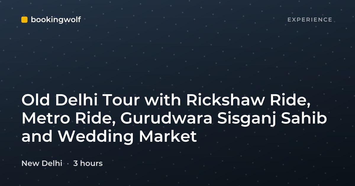 Old Delhi Tour with Rickshaw Ride, Metro Ride, Gurudwara Sisganj Sahib and Wedding Market