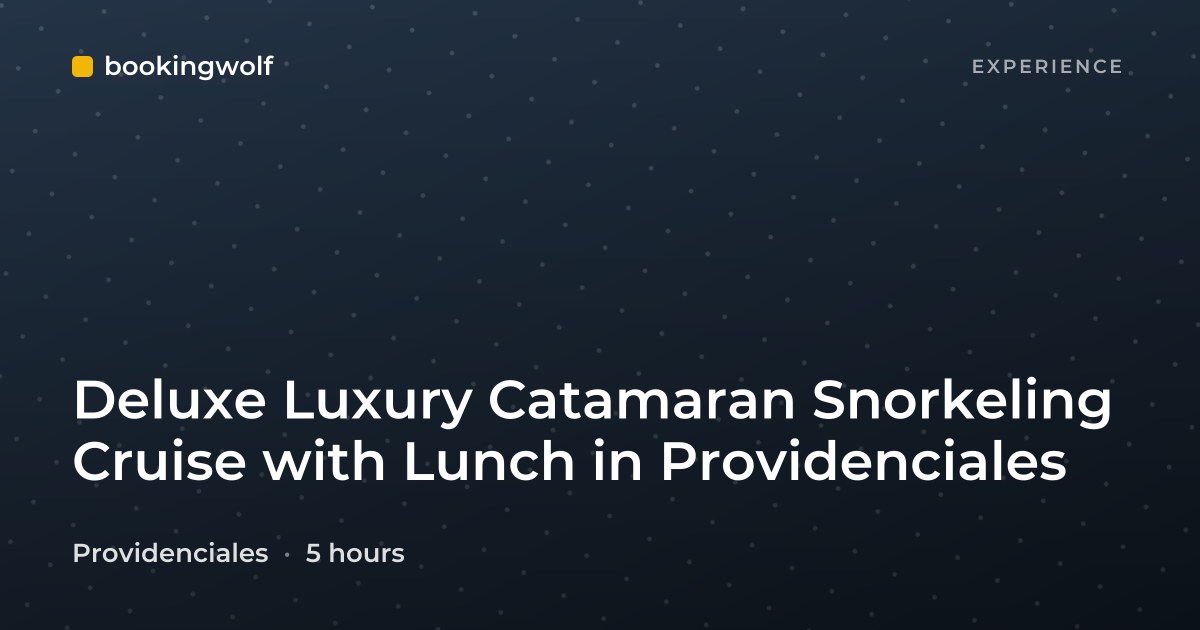 Deluxe Luxury Catamaran Snorkeling Cruise with Lunch in Providenciales