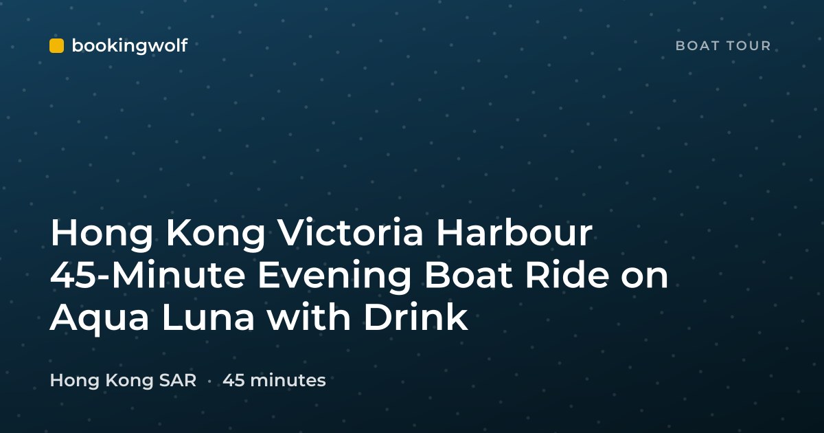 Hong Kong Victoria Harbour 45-Minute Evening Boat Ride on Aqua Luna with Drink