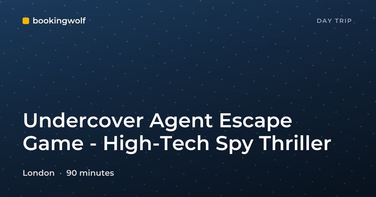 Undercover Agent Escape Game - High-Tech Spy Thriller