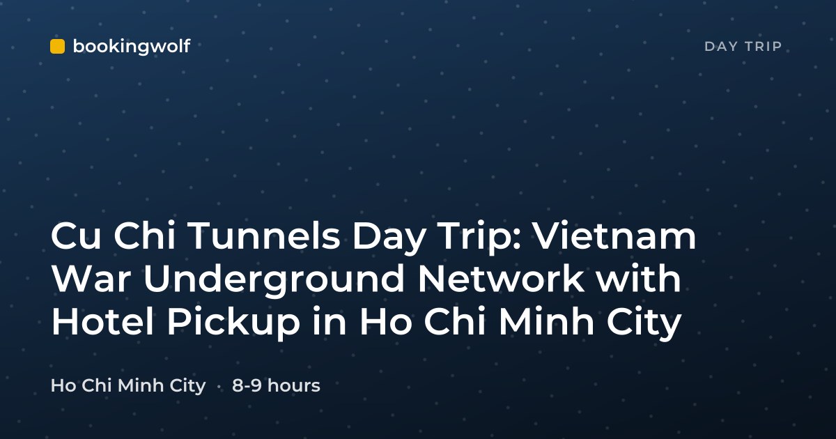 Cu Chi Tunnels Day Trip: Vietnam War Underground Network with Hotel Pickup in Ho Chi Minh City