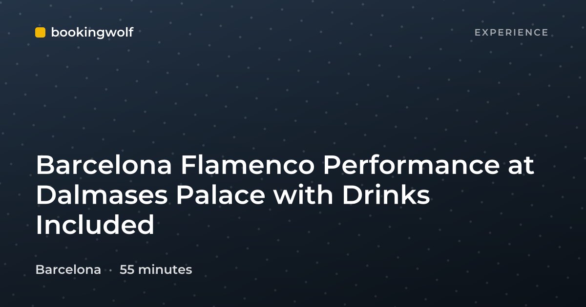 Barcelona Flamenco Performance at Dalmases Palace with Drinks Included