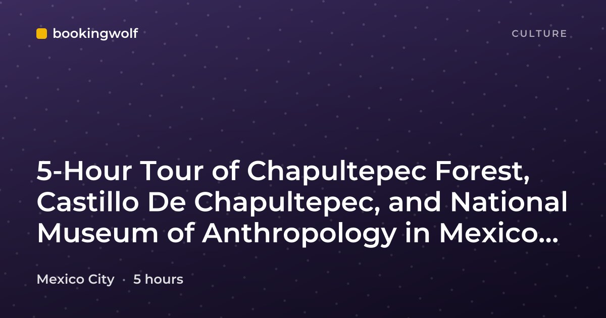 5-Hour Tour of Chapultepec Forest, Castillo De Chapultepec, and National Museum of Anthropology in Mexico City