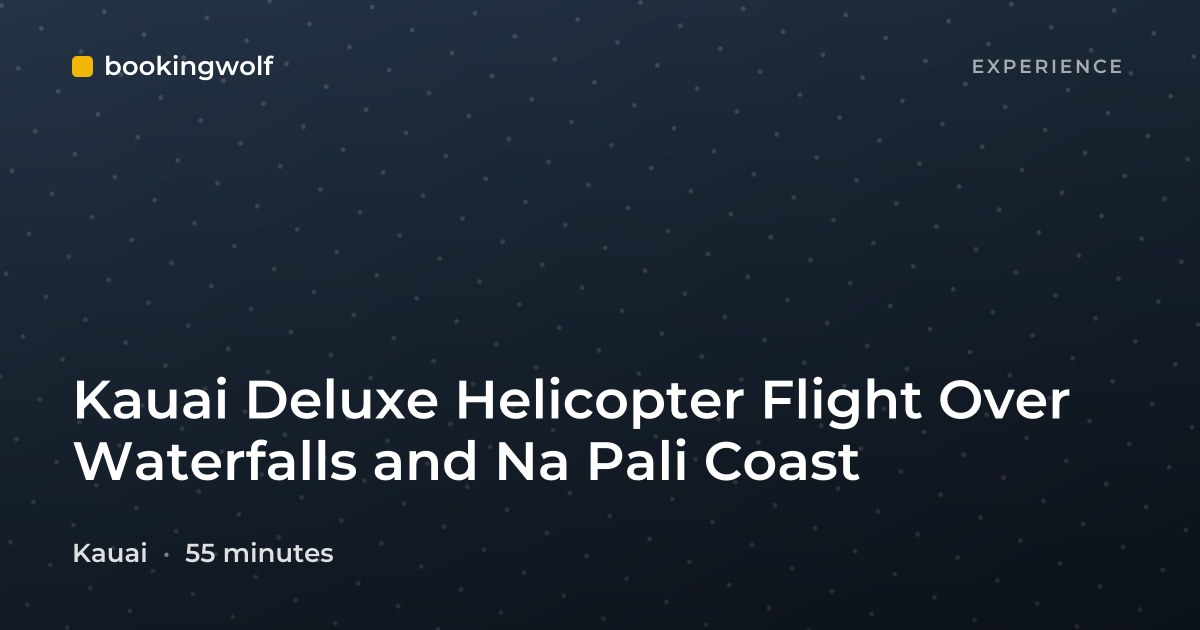 Kauai Deluxe Helicopter Flight Over Waterfalls and Na Pali Coast