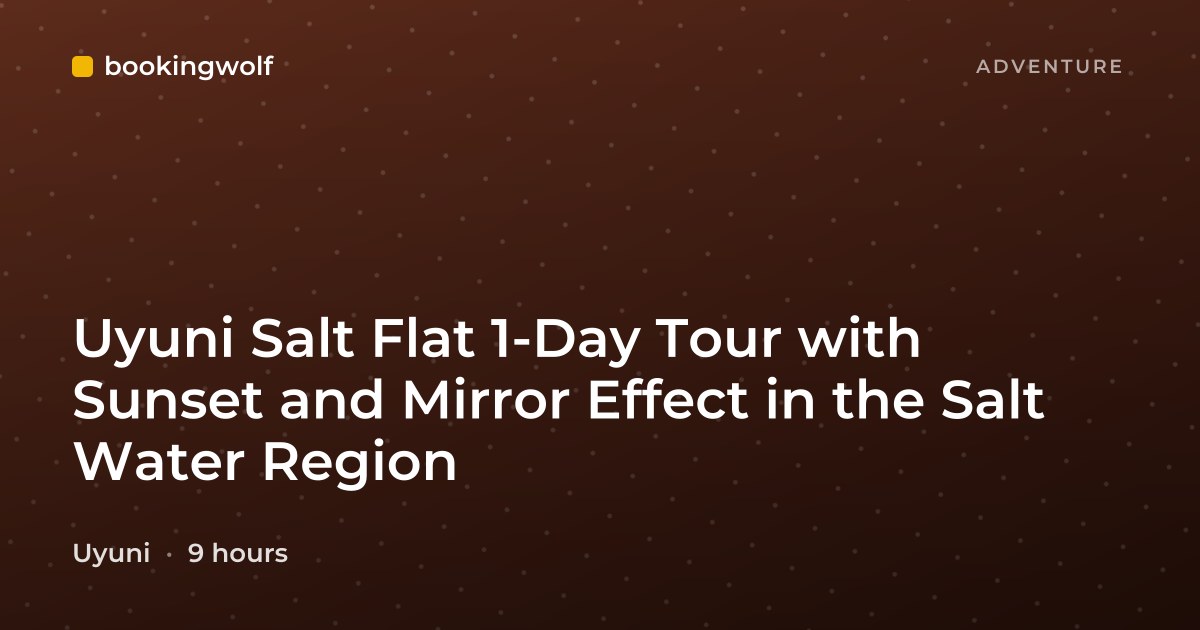 Uyuni Salt Flat 1-Day Tour with Sunset and Mirror Effect in the Salt Water Region