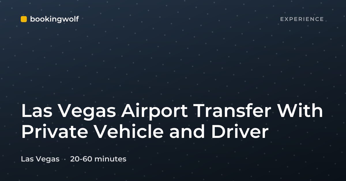 Las Vegas Airport Transfer With Private Vehicle and Driver