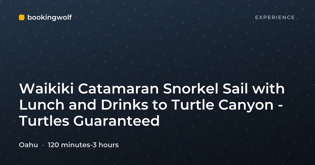 Waikiki Catamaran Snorkel Sail with Lunch and Drinks to Turtle Canyon - Turtles Guaranteed