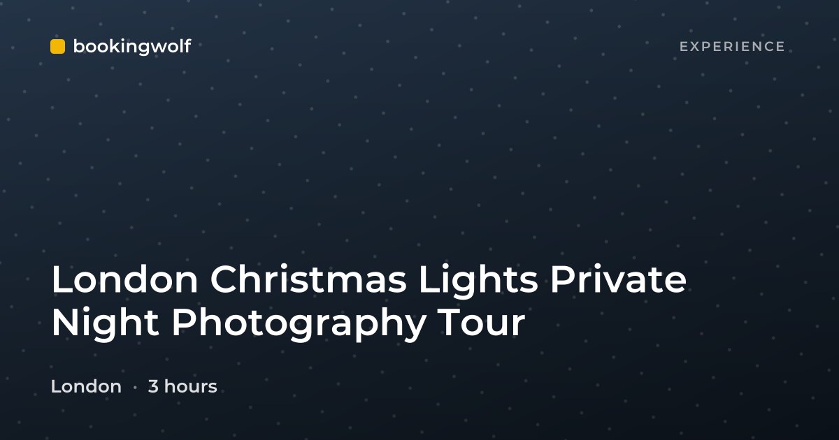 London Christmas Lights Private Night Photography Tour