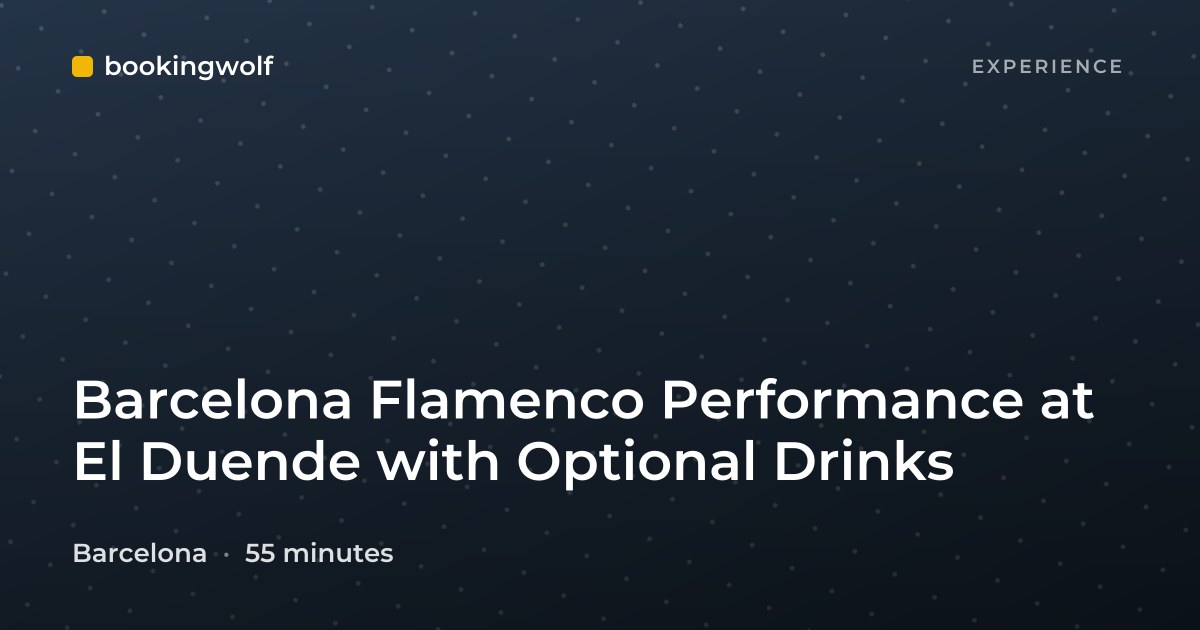 Barcelona Flamenco Performance at El Duende with Optional Drinks