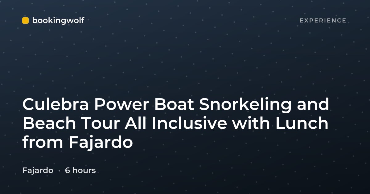 Culebra Power Boat Snorkeling and Beach Tour All Inclusive with Lunch from Fajardo