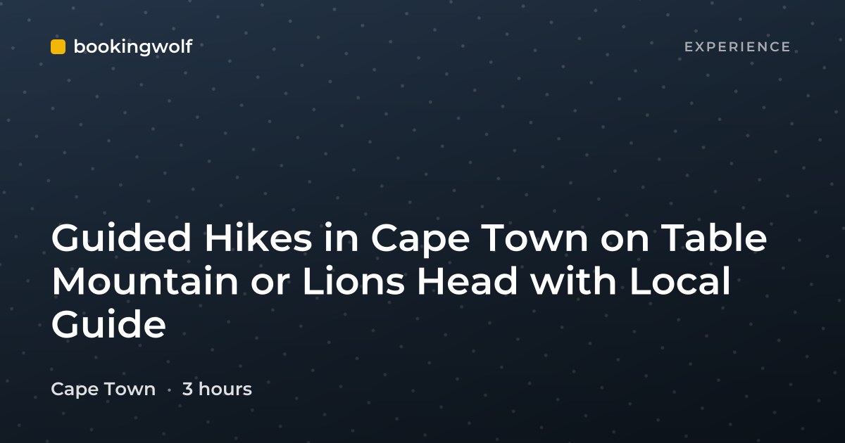 Guided Hikes in Cape Town on Table Mountain or Lions Head with Local Guide