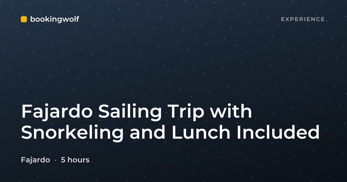 Fajardo Sailing Trip with Snorkeling and Lunch Included