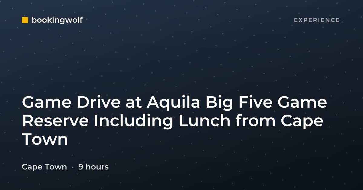Game Drive at Aquila Big Five Game Reserve Including Lunch from Cape Town