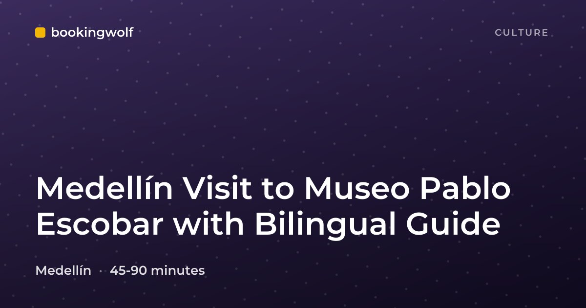 Medellín Visit to Museo Pablo Escobar with Bilingual Guide