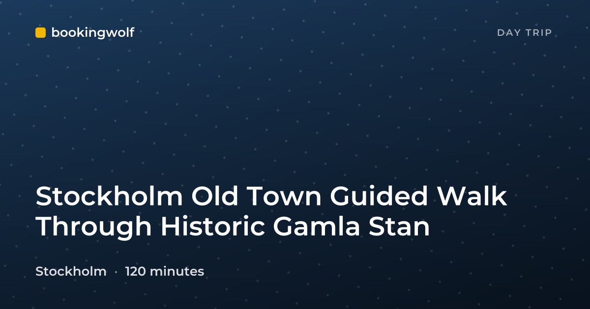 Stockholm Old Town Guided Walk Through Historic Gamla Stan