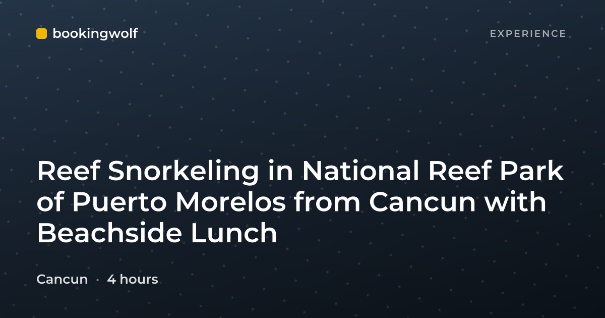 Reef Snorkeling in National Reef Park of Puerto Morelos from Cancun with Beachside Lunch